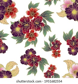 Impresión de flores. Elegancia sin fisuras.