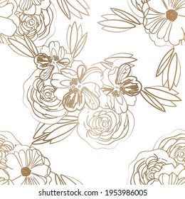 Flower print. Elegance seamless pattern.