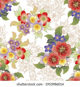 Flower print. Elegance seamless pattern.