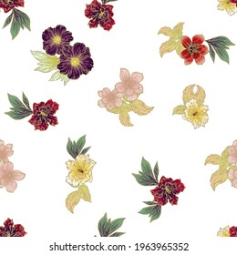 Flower print. Elegance seamless pattern.