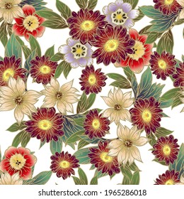 Flower print. Elegance seamless pattern.