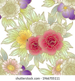 Flower print. Elegance seamless pattern.