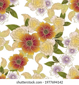 Flower print. Elegance seamless pattern.