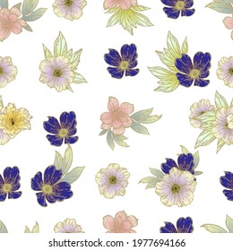 Flower print. Elegance seamless pattern.