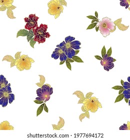 Flower print. Elegance seamless pattern.
