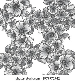 Flower print. Elegance seamless pattern.