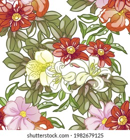 Flower print. Elegance seamless pattern.