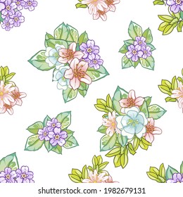 Flower print. Elegance seamless pattern.