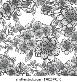 Flower print. Elegance seamless pattern.