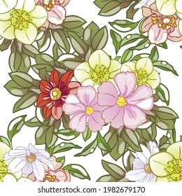 Flower print. Elegance seamless pattern.