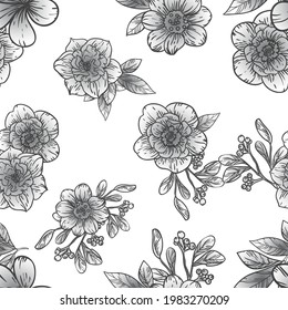 Flower print. Elegance seamless pattern.