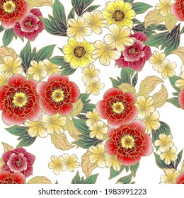 Flower print. Elegance seamless pattern.
