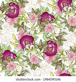 Flower print. Elegance seamless pattern.