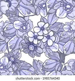 Flower print. Elegance seamless pattern.