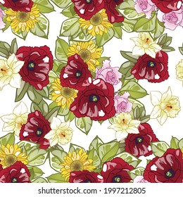 Flower print. Elegance seamless pattern.