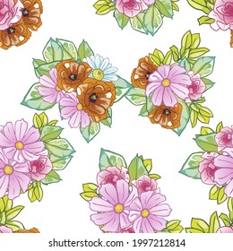 Flower print. Elegance seamless pattern.