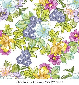 Flower print. Elegance seamless pattern.