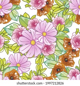 Flower print. Elegance seamless pattern.