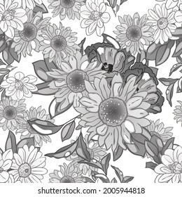 Flower print. Elegance seamless pattern.