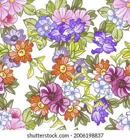 Flower print. Elegance seamless pattern.