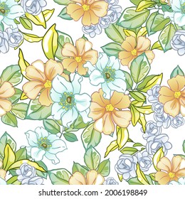 Flower print. Elegance seamless pattern.
