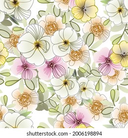 Flower print. Elegance seamless pattern.