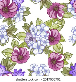 Flower print. Elegance seamless pattern.