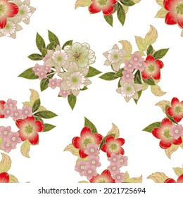 Flower print. Elegance seamless pattern.