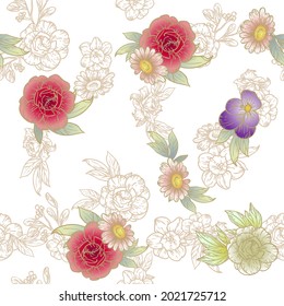 Flower print. Elegance seamless pattern.