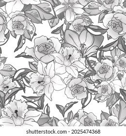 Flower print. Elegance seamless pattern.