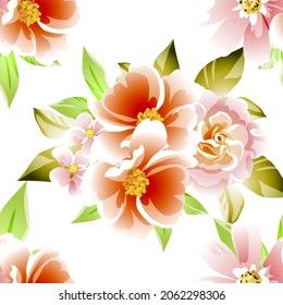 Flower print. Elegance seamless pattern.