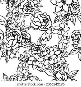 Flower print. Elegance seamless pattern.