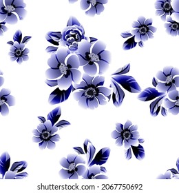 Impresión de flores. Elegancia sin fisuras.