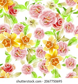 Impresión de flores. Elegancia sin fisuras.