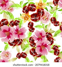 Flower print. Elegance seamless pattern.