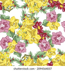 Flower print. Elegance seamless pattern.