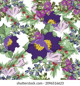 Flower print. Elegance seamless pattern.