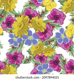 Flower print. Elegance seamless pattern.