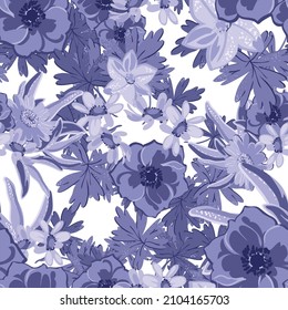 Flower print. Elegance seamless pattern.