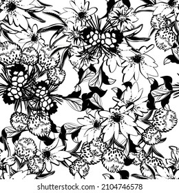 Flower print. Elegance seamless pattern.