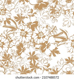 Flower print. Elegance seamless pattern.