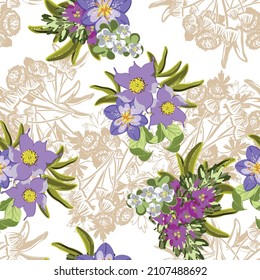 Flower print. Elegance seamless pattern.