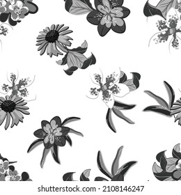 Flower print. Elegance seamless pattern.