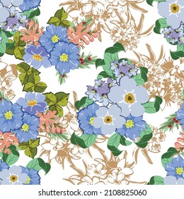 Flower print. Elegance seamless pattern.