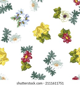 Flower print. Elegance seamless pattern.