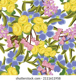 Flower print. Elegance seamless pattern.