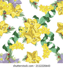 Flower print. Elegance seamless pattern.