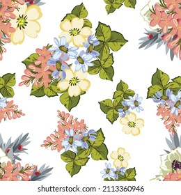 Flower print. Elegance seamless pattern.