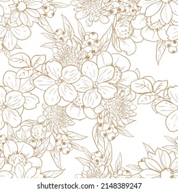 Flower print. Elegance seamless pattern.