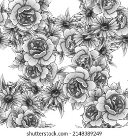 Flower print. Elegance seamless pattern.